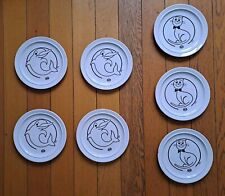 Lot 7 assiettes Dauphin Chat
