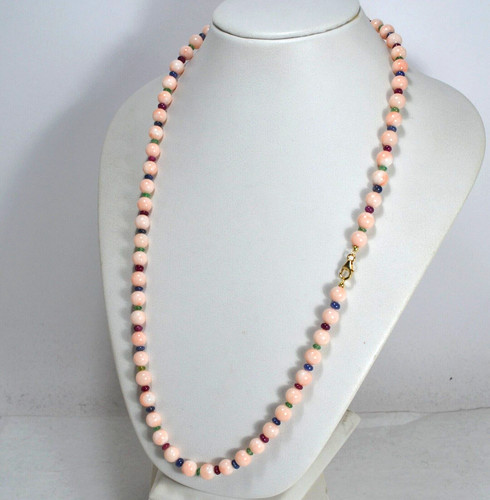 Collier corail rose - rose, fermeture