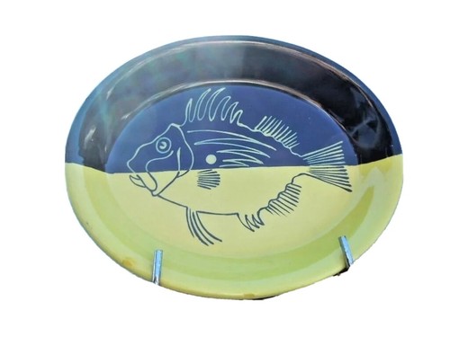 Plat faïence decor - , poisson