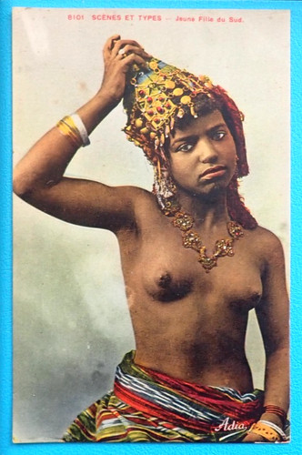 Cpa maghreb jeune - femme, seins