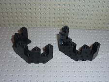 2x LEGO Black Castle Turret Top 4x8x2 Réf 6066 Set 6048/6076/6075/6078/7029/7092