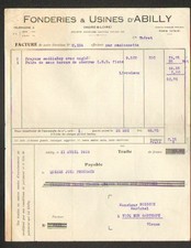 ABILLY (37) USINE de MATERIELS AGRICOLES "FONDERIES D'ABILLY" en 1934