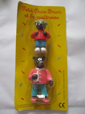 Blister 2 Figurines  "Petit ours Brun  et la Maitresse " / Neuf