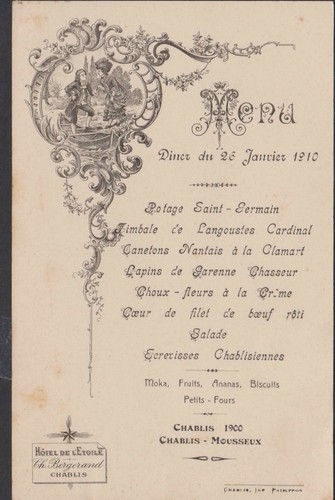 Menu ancien diner - ancien,