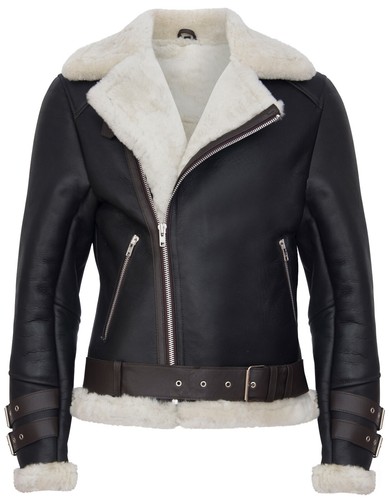 Veste cuir biker laine - biker, en
