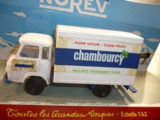 ANCIEN FRANCE CAMION SAVIEM GOELETTE  PUB CHAMBOURCY  NOREV MINIALUXE BOURBON