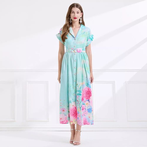 Robe longue verte menthe - longue,