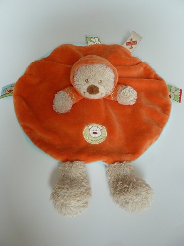 Doudou plat rond ours - b6-,
