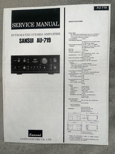 Sansui 719 amplifier - au-719,