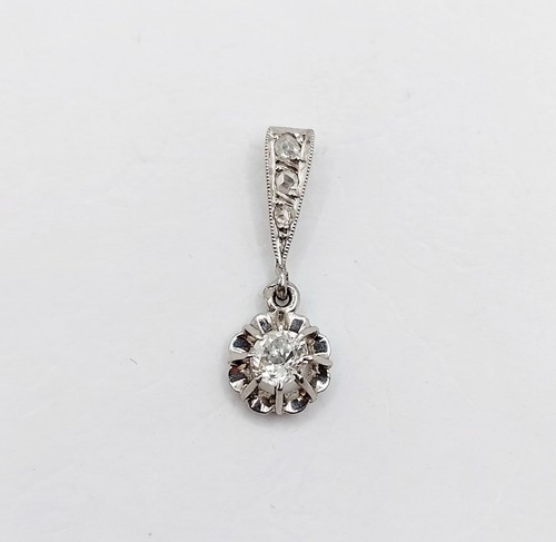 Pendentif art deco blanc - pendentif,