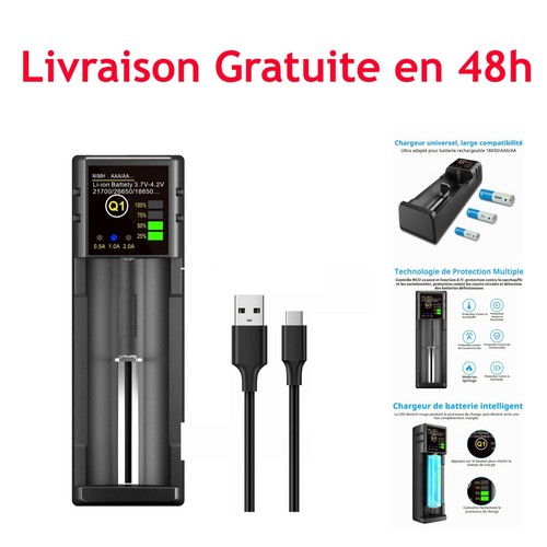 Chargeur batterie 18650 - chargeur,