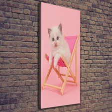 Tulup Tableau Sur Toile Image Imprimé 50x125 - Chat sur un transat