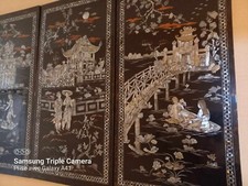 4 grands tableaux laque et