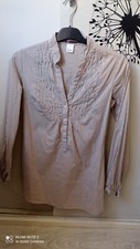 Chemise Camaïeu rayée marron et crème S