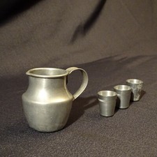 DINETTE ANCIENNE METAL / Broc Pichet + 3 timbales