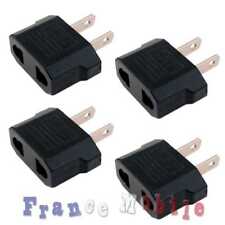 4x Adaptateur Convertisseur prise secteur FR France BE EU vers US USA Canada
