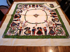 Vintage Nappe Hans thème Alsacien + 6 Serviettes  ( réf 6 )