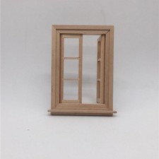 Accessoire De Cadre De Fenêtre à 6 Volets En Bois Non Peint Miniature De