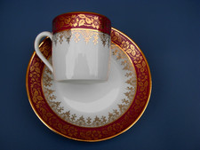 Belle TASSE à CAFÉ ANCIENNE PORCELAINE de LIMOGES décor Fleur dorée or fin