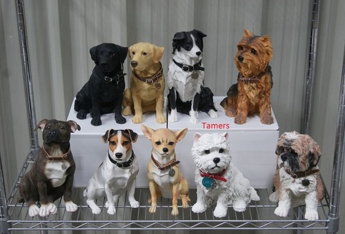 Large sitting dog statue - dog,