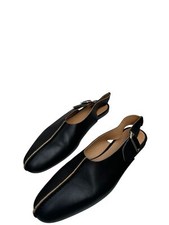Jil Sander Black Leather Flat Shoes Size 40 / US 10