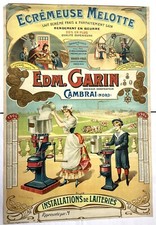 ANCIENNE AFFICHE ÉCRÉMEUSE MELOTTE EDM.GARIN 1904 CAMBRAI J.COULANGE LAUTREC