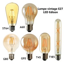 E27 4W Vintage LED Edison Ampoule Filament Clair Maison Deco Blanc Chaud 240V