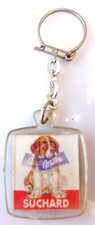 PORTE CLES DES ANNEES 60 KEYCHAIN - SUCHARD MILKA CHOCOLAT PHOTO RECTO-VERSO