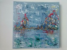 Tableau abstrait acrylique sur