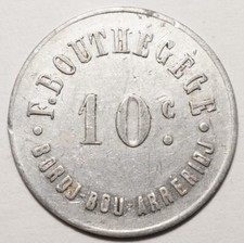 ALGERIE : TRES RARE 10 CENTIMES F.BOUTHEGEGE A BORDJ-BOU-ARRERIDJ