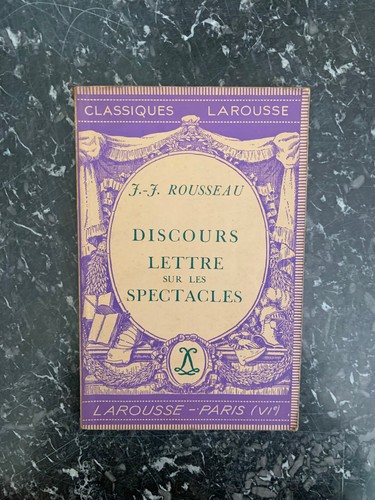 Rousseau discours lettre - rousseau:, sur