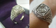 TAILLE 60 bague chevalière croix blason ? Argent MASSIF 4gr N°311 solid silver