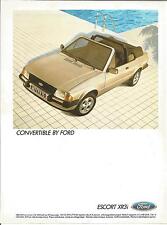 PUBLICITE PUB FORD ESCORT XR3 I CONVERTIBLE CABRIOLET 1983