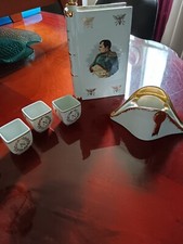 Ensemble Rare Porcelaine De Limoges Napoléon Carafe+Verres+Cendrier Numéroté 