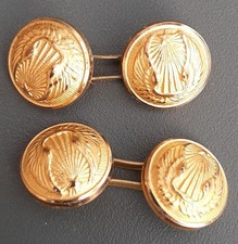 Boutons de Manchette Pilote Officier Armée de l'Air Aviation vintage métal doré