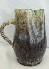 Pichet, ACCOLAY, céramique, bec pincé, petite anse, couleurs anis/violet