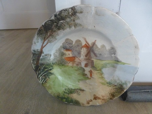 Ancienne assiette peinte - assiette,