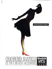 publicité Advertising  1022  1989 chaussures escarpins Manfield  femme
