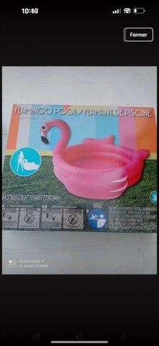 Piscine gonflable flamand rose