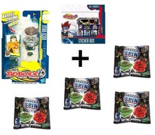 Lot Beyblade toupie Rock Orso + 4 Dracco Spin Metal Power + Stickers