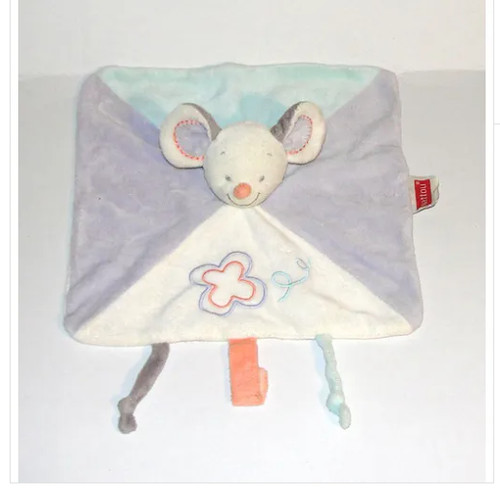 Doudou nattou souris blanche - souris,