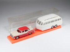 NOREV - 91 - Simca Chambord et Caravane Henon - Rouge et beige rosé - En boite
