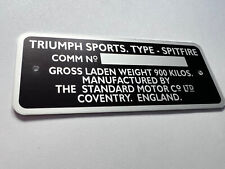 Plaque constructeur TRIUMPH SPITFIRE