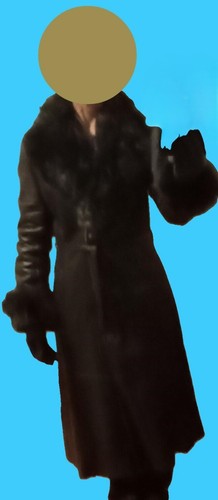 Manteau long cuir et - ,