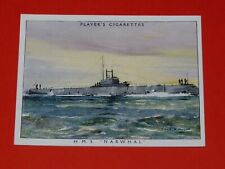 JOHN PLAYER CIGARETTES CARD 1939 BRITISH NAVAL CRAFT #18 HMS NARWHAL SOUS-MARIN