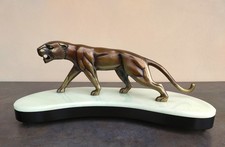 J. HUGUES PANTHERE BRONZE ART DECO