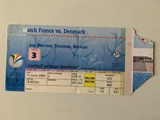 TICKET MATCH EURO 2000 // FRANCE - DENMARK - 11 JUNE 2000
