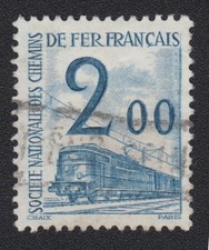 timbre France 1960 SNCF Petit COLIS POSTAL 2F bleu n°42 Y&T oblitéré