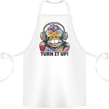Turn It Up Monkey DJ Casque Audio Tablier En Coton 100% Biologique