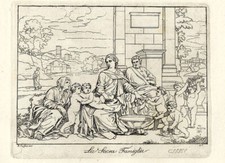 La Sainte Famille Sacra Famiglia Nicolas Poussin Gravure Ferrero 19e